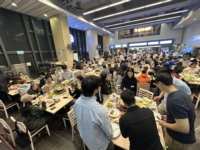 交換生、香港中文大學（深圳）的學生和敬文書院學生一起用餐，愉快共渡晚上
